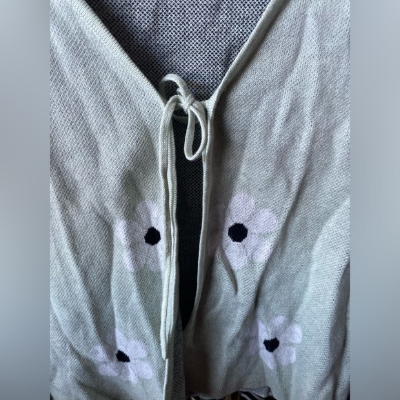 Nikka k flower power mint green tie cardigan sweater size Small - Picture 3 of 4